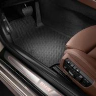 Genuine BMW 6 Series All Weather Rubber Floor Mats- FRONT - Black (BMW 2012-2013 640i Convertible, 650i Convertible, 640i Coupe, and 650i Coupe/ 2013 M6 Convertible/ 2013 M6 Coupe)