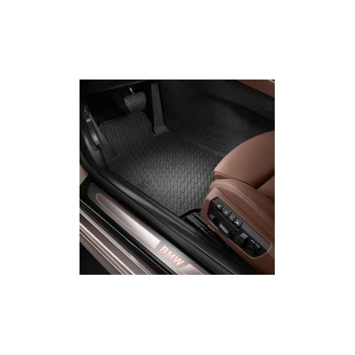  Genuine BMW 6 Series All Weather Rubber Floor Mats- FRONT - Black (BMW 2012-2013 640i Convertible, 650i Convertible, 640i Coupe, and 650i Coupe/ 2013 M6 Convertible/ 2013 M6 Coupe)