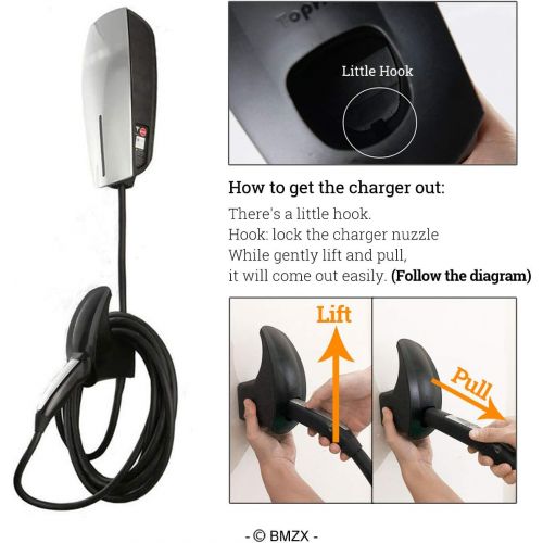  BMZX Charging Cable Organizer, for Tesla Motors Wall Mount Connector Cable Organizer Bracket Charger Holder Adapter for Model S Model X Model 3 Model Y