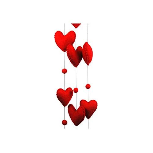  BNB Crafts Red Heart Waterfall Hearts Love Theme - Hanging Baby Nursery Decor Crib Mobile - Handmade !00%...