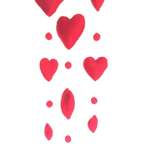  BNB Crafts Red Heart Waterfall Hearts Love Theme - Hanging Baby Nursery Decor Crib Mobile - Handmade !00%...