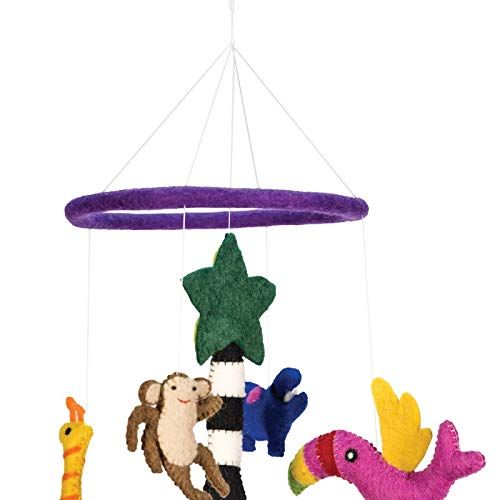  BNB Crafts African Safari Tropical Animals Theme - Hanging Baby Nursery Decor Crib Mobile - Handmade !00%...
