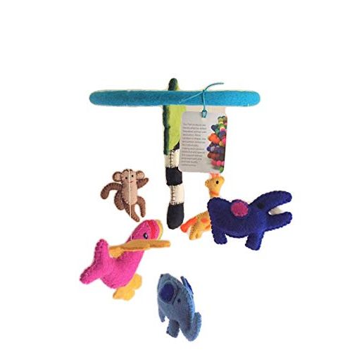  BNB Crafts African Safari Tropical Animals Theme - Hanging Baby Nursery Decor Crib Mobile - Handmade !00%...