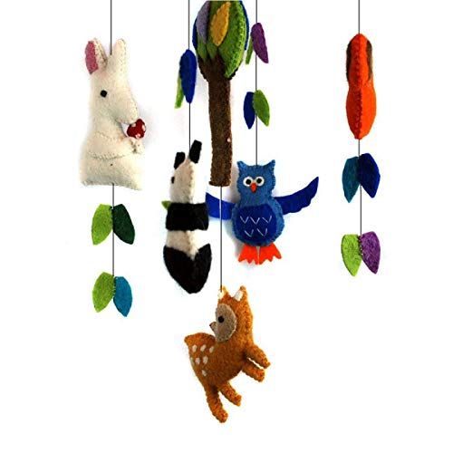  BNB Crafts Forest Animals Woodland Creatures Theme - Hanging Baby Nursery Decor Crib Mobile - Handmade !00%...