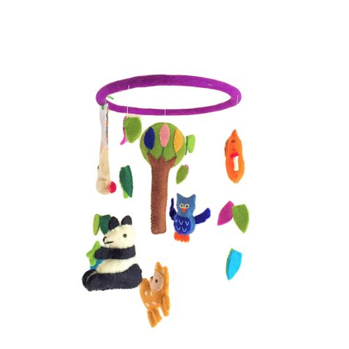  BNB Crafts Forest Animals Woodland Creatures Theme - Hanging Baby Nursery Decor Crib Mobile - Handmade !00%...