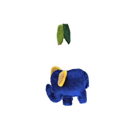  BNB Crafts Multi-Colored Elephants Theme - Hanging Baby Nursery Decor Crib Mobile - Handmade !00% Natural Felted Wool (Red)