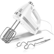 BNEHHOV Hand Mixer Electric 400 W Power Stainless Steel Mixing Device for Kitchen 5 Speeds 2 Whisks and 2 Dough Hooks for Easy Beating of Dough, Egg, Cream