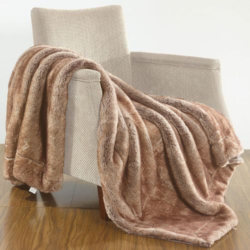  Home Soft Things BOON Oversized Luxury Faux Fur Throw, Otter, 50 x 70