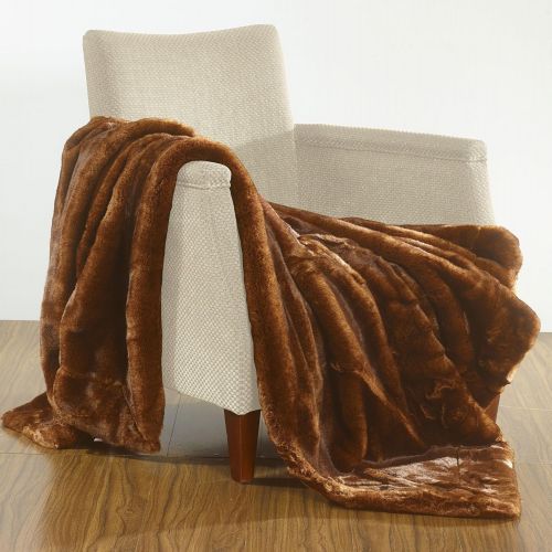  Home Soft Things BOON Oversized Luxury Faux Fur Throw, Otter, 50 x 70