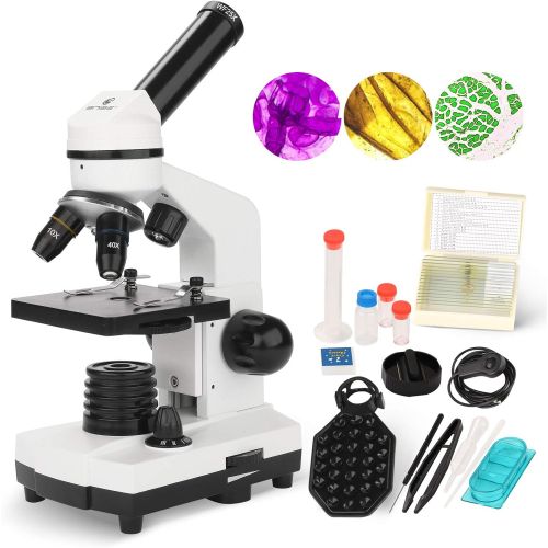  [아마존베스트]BNISE 100X-1000X Microscope for Kids and Student, Lab Compound Monocular Microscopes with Illumination Dual LED, Biological Microscope with Microscope Accessories Set for Beginners