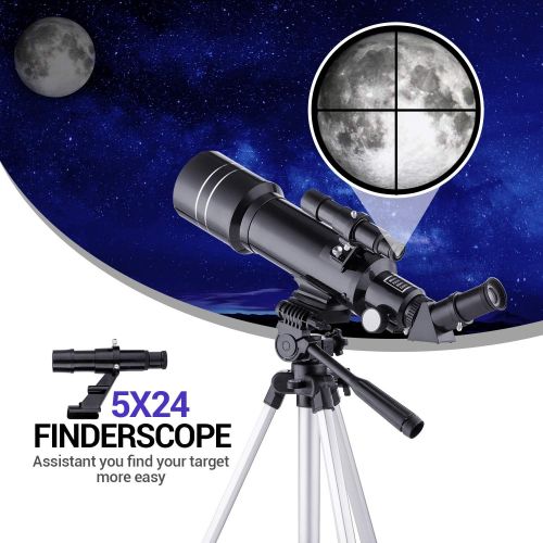  [아마존베스트]BNISE Refraktives Profi-Astronomie-Teleskop, HD-Hochvergroesserung, Dual-Use, geeignet fuer Erwachsene oder Kinder, tragbar und ausgestattet mit Stativ