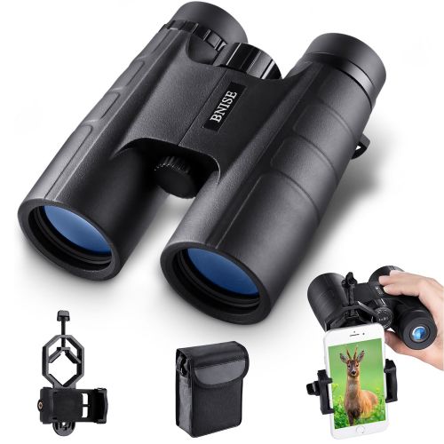  BNISE Binoculars for Adults Compact, 10X42 HD Professional, BAK4 Prism FMC Lens, Suitable for Outdoor Travel, for Bird Watching, for Hunting, Concerts, with Smartphone Adapter