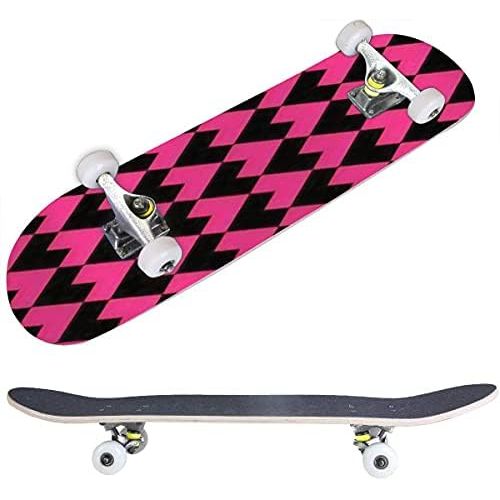  BNUENMEE Classic Concave Skateboard for Boys Girls Beginners, Multicolor Seamless Pattern with Geometric Shapes and Doodle s Standard Skateboards 31x 8 Extreme Sports Outdoor Skate