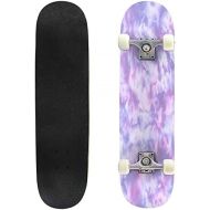 BNUENMEE Classic Concave Skateboard for Boys Girls Beginners, Seamless Hand Painting Abstract Watercolor Brush Strokes Ink Stains Standard Skateboards 31x 8 Extreme Sports Outdoor