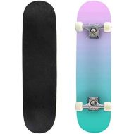 BNUENMEE Complete Skateboard for Kids Boys Girls Youths Beginners, Purple Sunset Blurred Vector Background Purplish Red Orange Gradient Standard Skateboards 31x 8 with 7 Layer Canadian Mapl