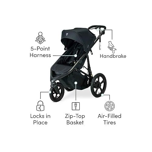  BOB Gear Wayfinder Jogging Stroller with Independent Dual Suspension, Air-Filled Tires, and 75-Pound Weight Capacity, Nightfall