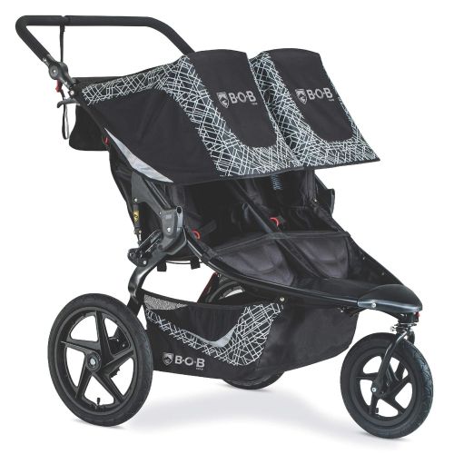  BOB Gear Revolution Flex 3.0 Duallie Double Jogging Stroller, Lunar Black - Ultra-Reflective Accents , 48x30.5x45 Inch (Pack of 1)