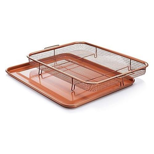  [아마존베스트]BOBALLE Copper Crisper Oven Air Fryer  Non Stick Crisper Tray Copper Basket Air Fryer