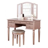 BOBKONA F4060 PDEX-F4060 Croix Collection Vanity Set with Stool Rose Gold