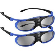 [아마존베스트]BOBLOV Active Shutter 3D Glasses DLP-Link USB Blue Compatible BenQ W1070 W700 Dell DLP Projectors (Blue-2 Pcak)