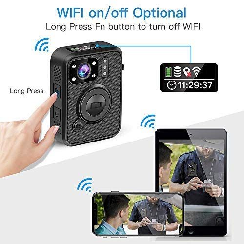  BOBLOV 2K 1440P 32G Body Mounted Camera Body Worn Cam with WiFi GPS and .66 inch LCD Screen Big Button for Recording