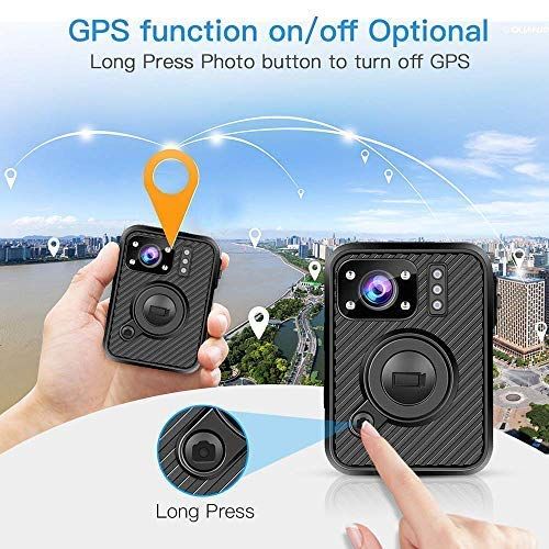  BOBLOV 2K 1440P 32G Body Mounted Camera Body Worn Cam with WiFi GPS and .66 inch LCD Screen Big Button for Recording