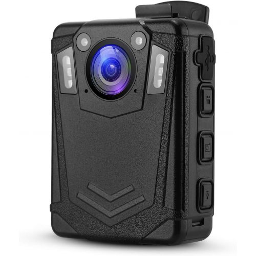  BOBLOV DMT204 64GB Body Camera IP65 Waterproof Body Camera Bulit-in SD Card 64GB 8Hours Recording Wearable Body Mounted Camera Support Night Vision and 3 Colors LED Indicator Body