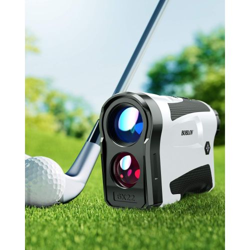  BOBLOV 650Yards Golf Rangefinder with Pinsensor 6X Magnification Support Vibration and USB Charging Flag Lock Distance Speed Measurement Range Finder