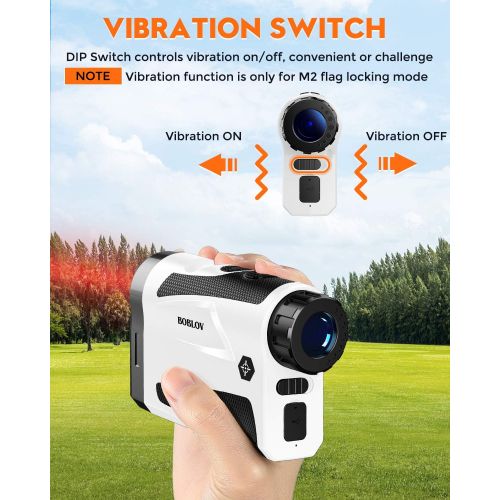  BOBLOV 650Yards Golf Rangefinder with Pinsensor 6X Magnification Support Vibration and USB Charging Flag Lock Distance Speed Measurement Range Finder