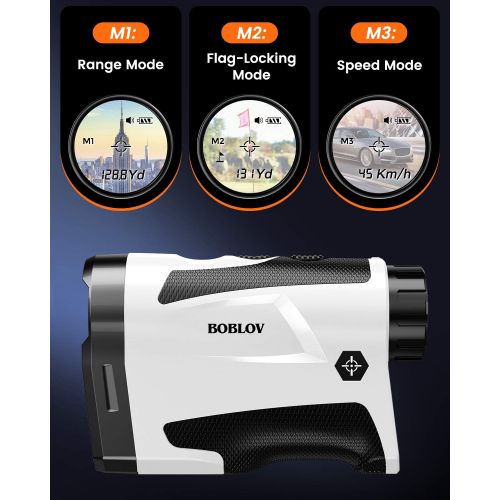  BOBLOV 650Yards Golf Rangefinder with Pinsensor 6X Magnification Support Vibration and USB Charging Flag Lock Distance Speed Measurement Range Finder