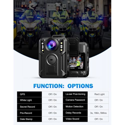  BOBLOV M6 Body Camera with GPS Funtion, 1440P 64GB HD Police Body Camera for Lawenforcement, Support 8hours Recording Police Body Camera Lightweight and Portable Easy to Operate (6