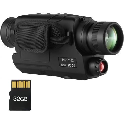  [아마존베스트]BOBLOV Night Vision Monocular, Digital 5x8 Optics Scope Night Vision Infrared Monoculars, for Day and Night with 16GB Card for Hunting Observe (PJ2 with 16G Card)