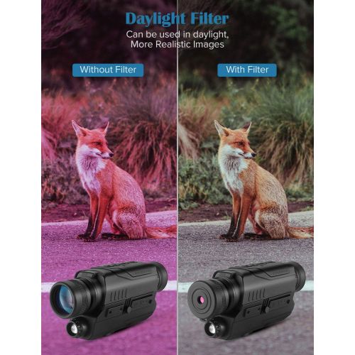  [아마존베스트]BOBLOV Night Vision Monocular, Digital 5x8 Optics Scope Night Vision Infrared Monoculars, for Day and Night with 16GB Card for Hunting Observe (PJ2 with 16G Card)