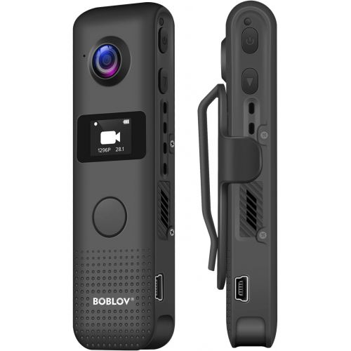  [아마존베스트]BOBLOV Mini Camera 1296P Body Camera Camcorder with WiFi/OLED Screen for Police/Motorcycle/Bicycle/Sport/Conference Recording (Black Built-in 32GB)