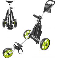 BOBOPRO Golf Push Cart, Golf Cart for Golf Club 3 Wheel Folding Lightweight Golf Pull Cart with Foot Brake Golf Accessories for Men Women/Kids