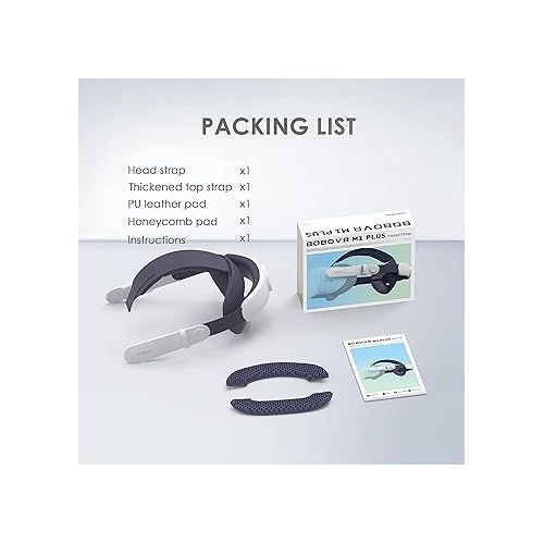  BOBOVR M1 Plus Head Strap Accessories,Compatible with Quest 2,Elite Strap for Enhanced Support and Lightweight Design,Replaceable Honeycomb Anti-Skid Pad