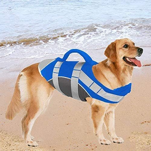  BOCHO Wave Riders Reflective Dog LifeJacket, Super Buoyancy EVA Lining ，Adjustable Dog Safety Vest