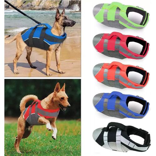  BOCHO Wave Riders Reflective Dog LifeJacket, Super Buoyancy EVA Lining ，Adjustable Dog Safety Vest