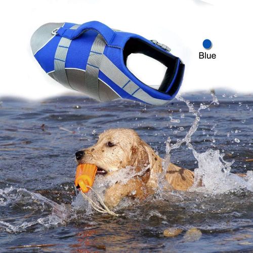  BOCHO Wave Riders Reflective Dog LifeJacket, Super Buoyancy EVA Lining ，Adjustable Dog Safety Vest