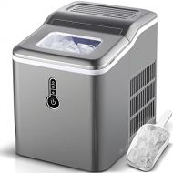 [아마존베스트]Sunmaki Ice Cube Machine, 12 kg Ice Cubes 24 h, Stainless Steel Ice Cube Maker 1.5 L Water Tank, Ice Maker 120 W, Produces 9 Ice Cubes, Preparation in 8 Minutes (Grey)