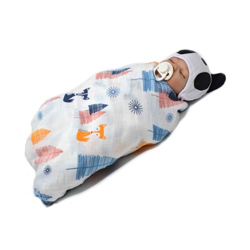  BOFFO USA Baby Swaddle Blankets, Soft, Breathable, Organic Muslin Swaddles, Newborn Infant Receiving Blanket for Boys and Girls, Large 47 x 47 inches, 3-Pack_Bear/Unicorn/Fox