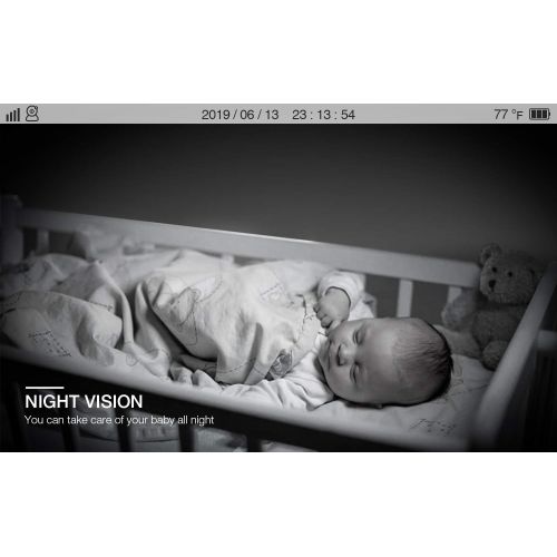  [아마존핫딜][아마존 핫딜] BOIFUN Video Baby Monitor, 5 inch Baby Monitor with 720P Camera Remote Pan/Tilt/Zoom, Two-way Audio, Crisp Night Vision Image, 300M Range, Anti-Hack Encryption, Temp Monitor