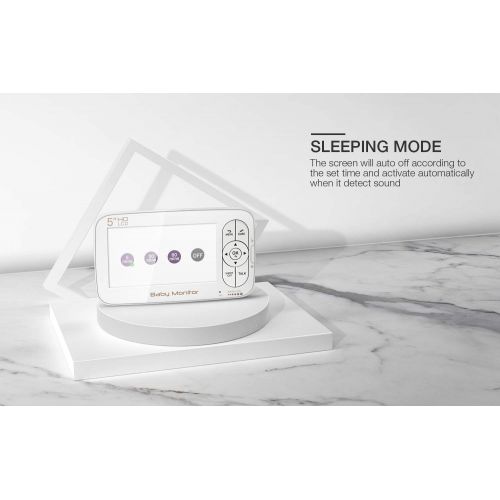  [아마존핫딜][아마존 핫딜] BOIFUN Video Baby Monitor, 5 inch Baby Monitor with 720P Camera Remote Pan/Tilt/Zoom, Two-way Audio, Crisp Night Vision Image, 300M Range, Anti-Hack Encryption, Temp Monitor