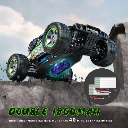  BOIFUN RC Cars, Remote Control Trucks 1:10 Scale 4WD 48+km/h Fast High-Speed Off-Road Monster RC Trucks with 1800mAh Rechargeable Battery x2, 45+ Mins Play, Toy Gift for Adults Kid