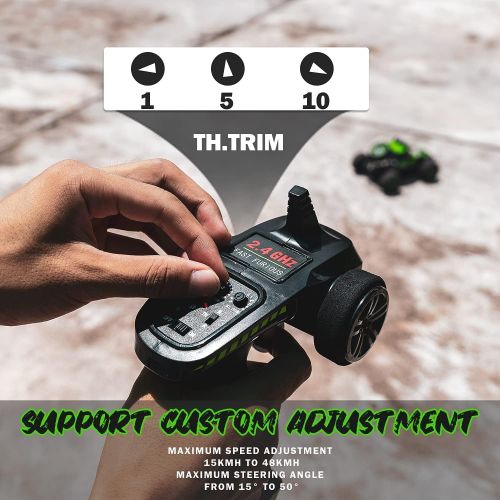  BOIFUN RC Cars, Remote Control Trucks 1:10 Scale 4WD 48+km/h Fast High-Speed Off-Road Monster RC Trucks with 1800mAh Rechargeable Battery x2, 45+ Mins Play, Toy Gift for Adults Kid