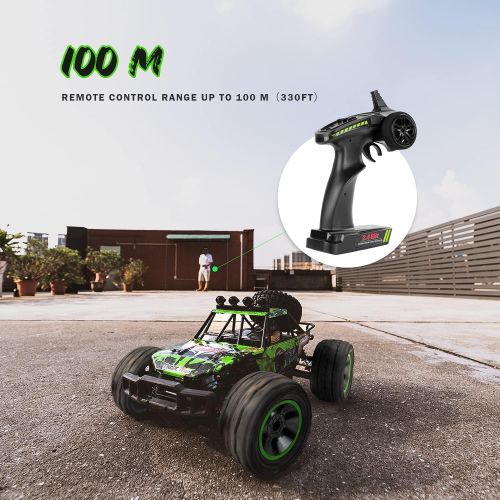  BOIFUN RC Cars, Remote Control Trucks 1:10 Scale 4WD 48+km/h Fast High-Speed Off-Road Monster RC Trucks with 1800mAh Rechargeable Battery x2, 45+ Mins Play, Toy Gift for Adults Kid