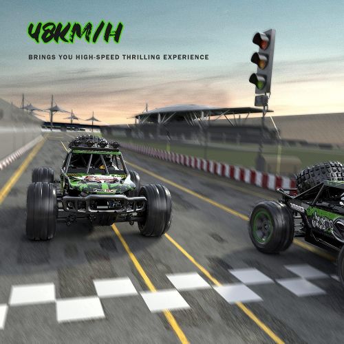  BOIFUN RC Cars, Remote Control Trucks 1:10 Scale 4WD 48+km/h Fast High-Speed Off-Road Monster RC Trucks with 1800mAh Rechargeable Battery x2, 45+ Mins Play, Toy Gift for Adults Kid