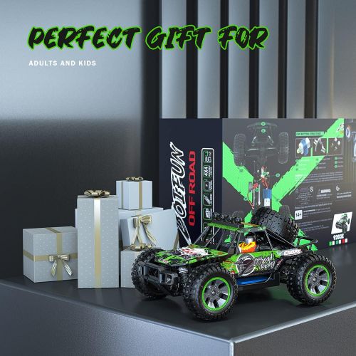  BOIFUN RC Cars, Remote Control Trucks 1:10 Scale 4WD 48+km/h Fast High-Speed Off-Road Monster RC Trucks with 1800mAh Rechargeable Battery x2, 45+ Mins Play, Toy Gift for Adults Kid