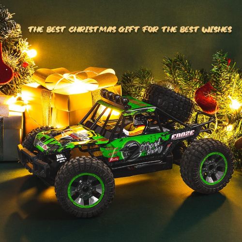  BOIFUN RC Cars, Remote Control Trucks 1:10 Scale 4WD 48+km/h Fast High-Speed Off-Road Monster RC Trucks with 1800mAh Rechargeable Battery x2, 45+ Mins Play, Toy Gift for Adults Kid