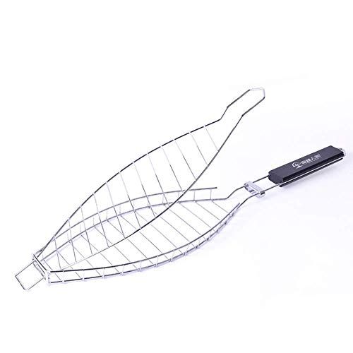  BOLLAER Stainless Steel Fish Grill Basket, Portable BBQ Fish Grilling Basket Grates, BBQ Charcoal Grilling Roast Basket for Camping Picnics Survival